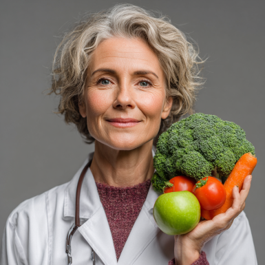 Консультація дієтолога з літньою жінкою про здорове харчування